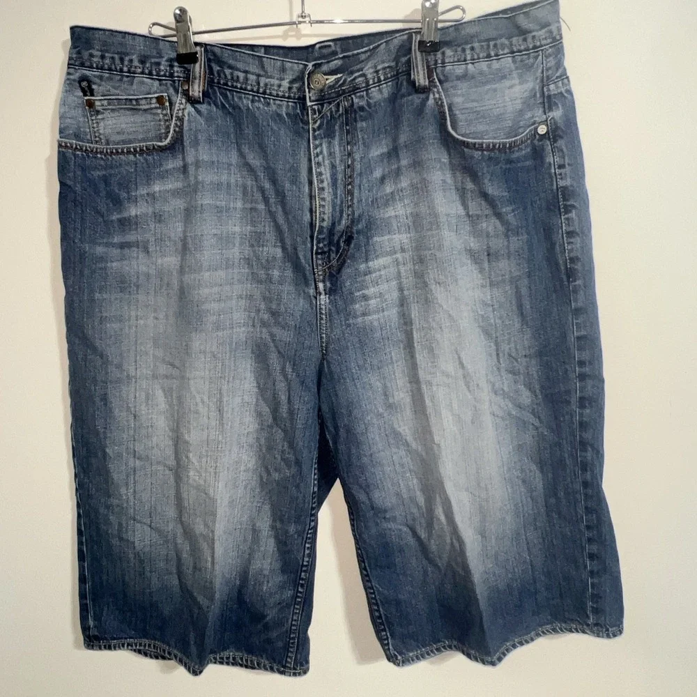 Vintage 90's Ecko Unlimited Blue Jean Shorts Men's Size 42 Baggy-Fit Wide Leg